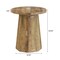 Round Wooden Side Table with Octagonal Pedestal Base for Sofa or Bedside